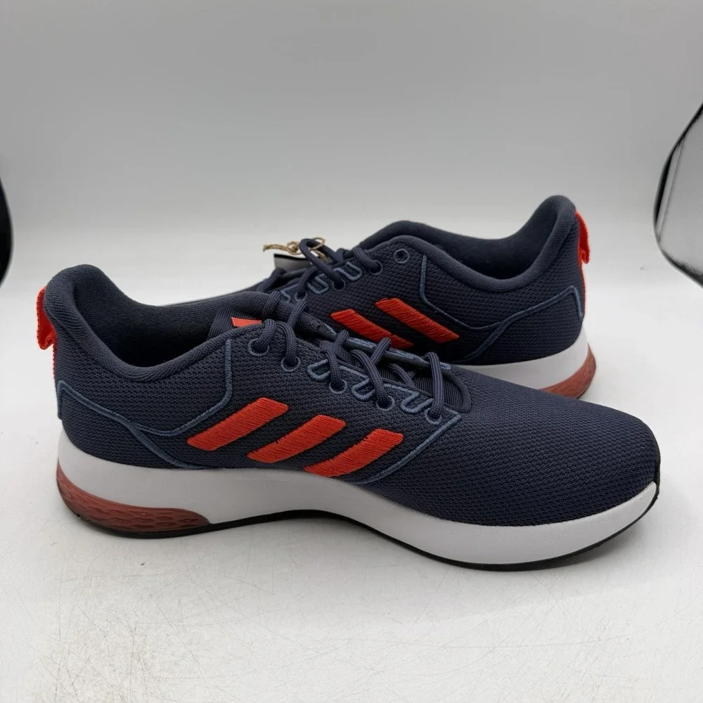 Adidas Flair Mode Running Shoes Mens Sz 8.5 Navy Blue/Orange Sneakers IU6287